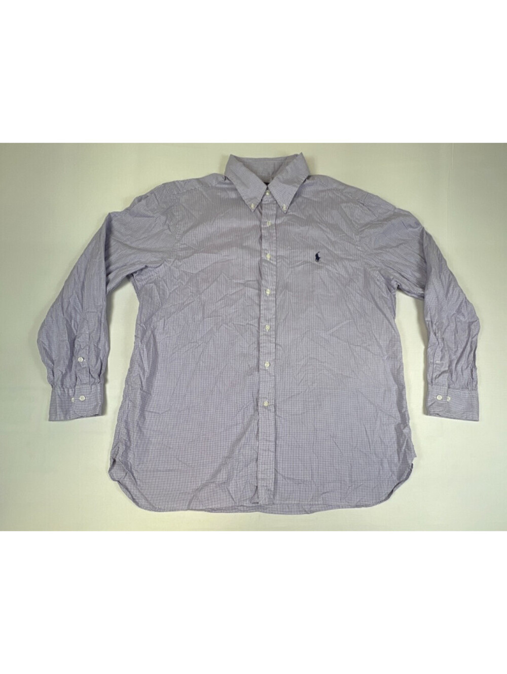 Ralph Lauren Mens Shirt 16 Red Feather Weight Twill Long Sleeve Button Down
